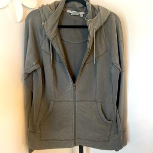 Athleta Slub Strength Zip Gray Hoodie Athletic Sweatshirt Thumbholes Size 1X